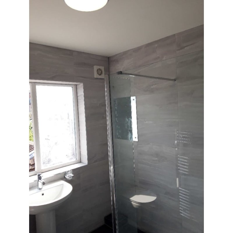tiling bathroom glass shower wall